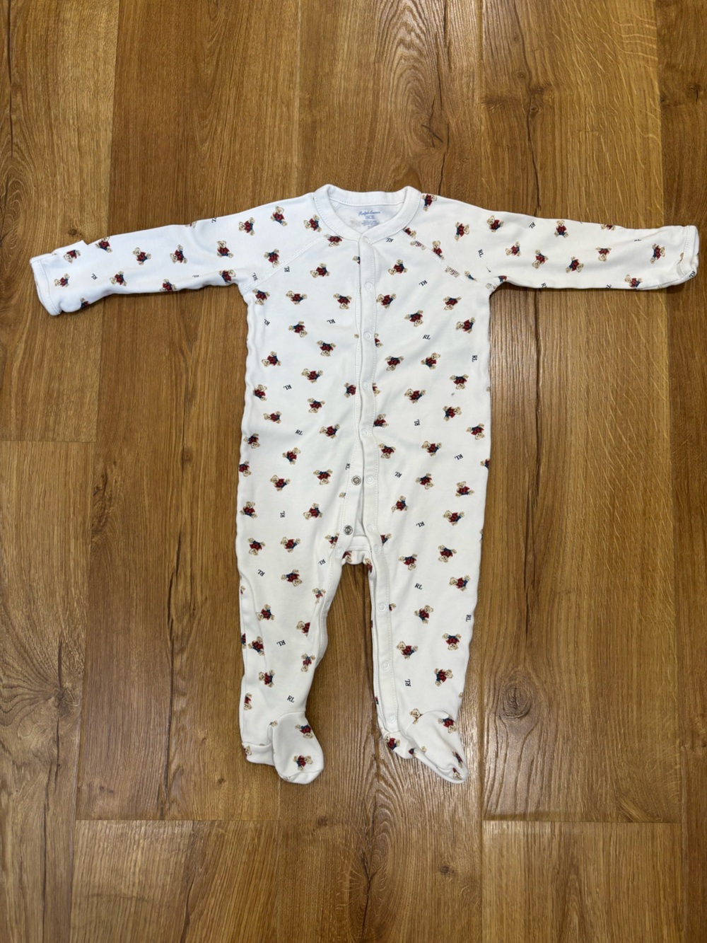 Ralph Lauren Teddy Bear Snap Onesie